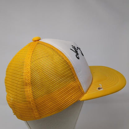 Don't Dump On Me Snapback Trucker Hat Yellow One Size Adjustable Mesh Back