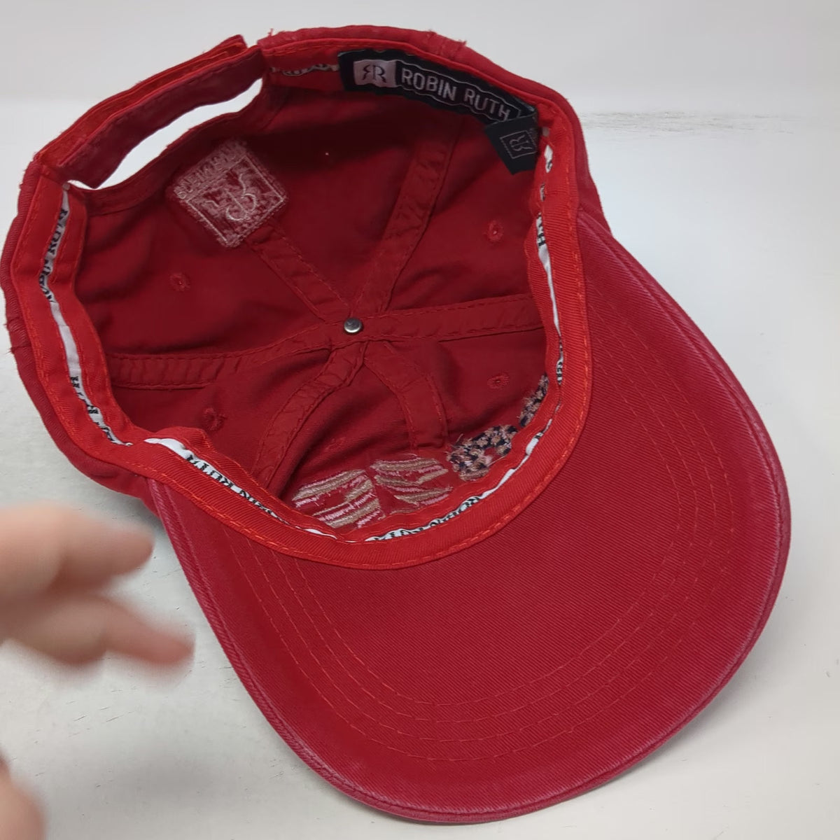 Robin Ruth Baseball Cap Red One Size 2026 USA Flag Distressed America Hat