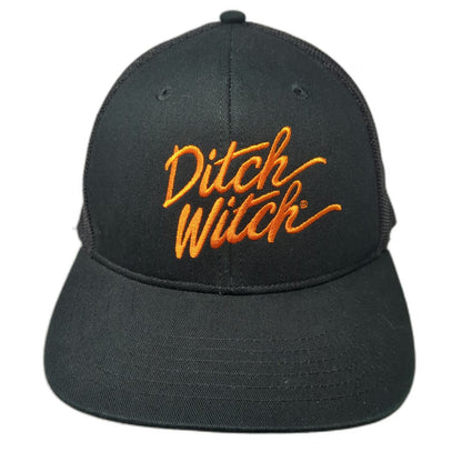 Ditch Witch Trucker Hat Black Orange One Size Mesh Back Snapback Script Logo