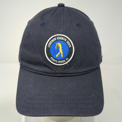 Pukka Baseball Cap Blue OS Leather Slideback Golf Patch Ponte Vedra FL 2025 Hat