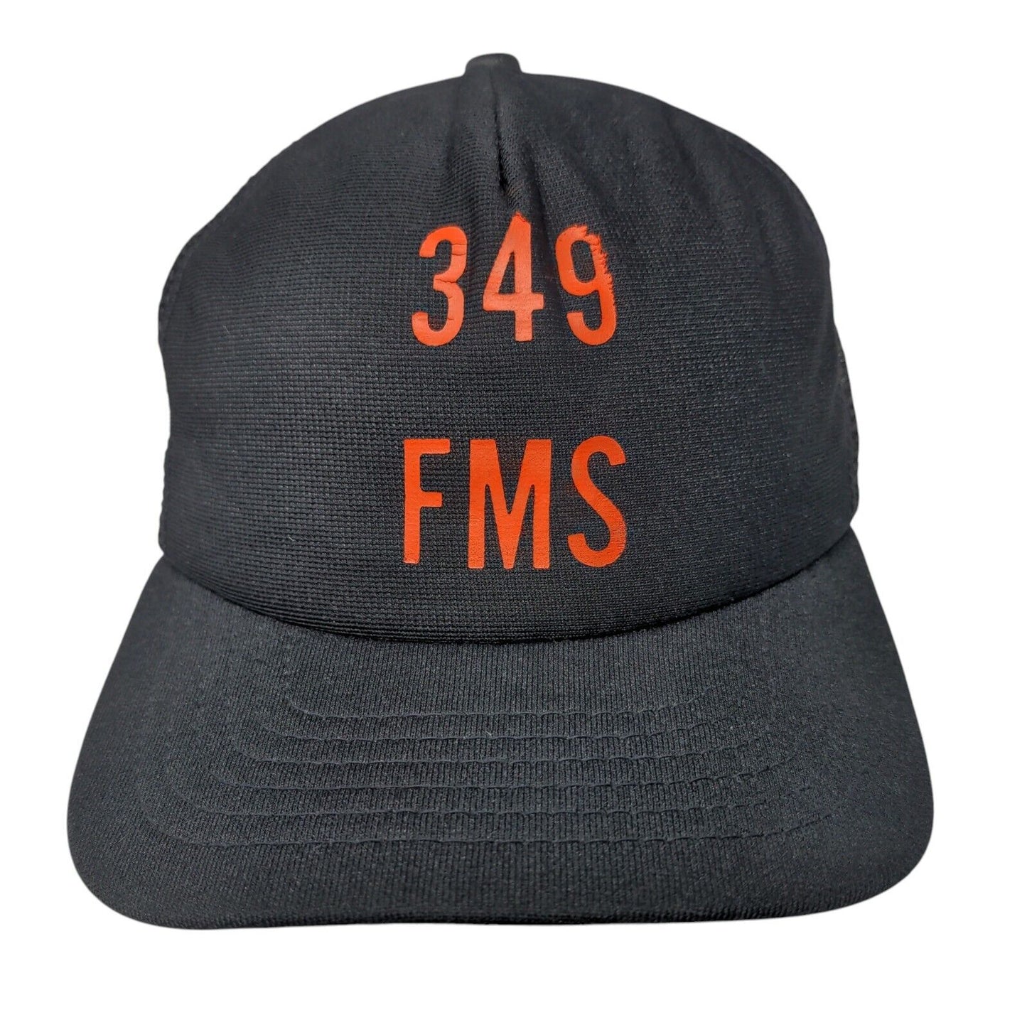 349 FMS Snapback Trucker Hat Black OSFA Adjustable Breathable Mesh Back