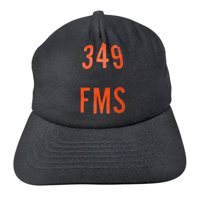 349 FMS Snapback Trucker Hat Black OSFA Adjustable Breathable Mesh Back