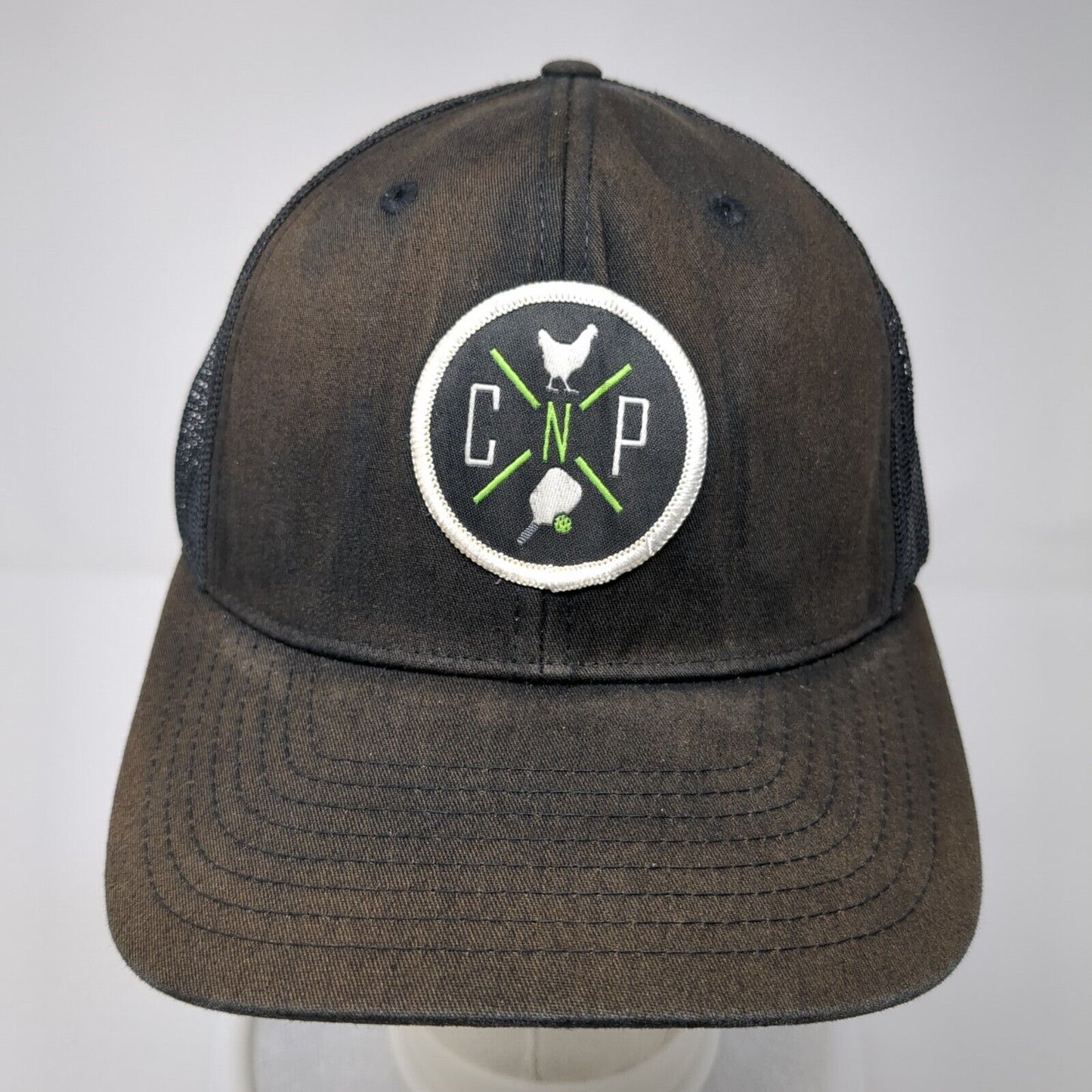 CNP Snapback Trucker Hat Black One Size Adjustable Embroidered Mesh Richardson