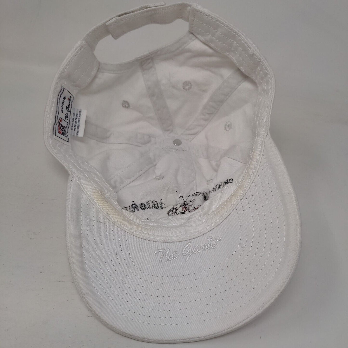 Shannon's Fish Fry and Bike Ride Strapback Hat White OS Embroidered The Game