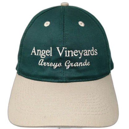 OTTO Snapback Hat Green One Size Angel Vineyards Arroyo Grande Two Tone Beige