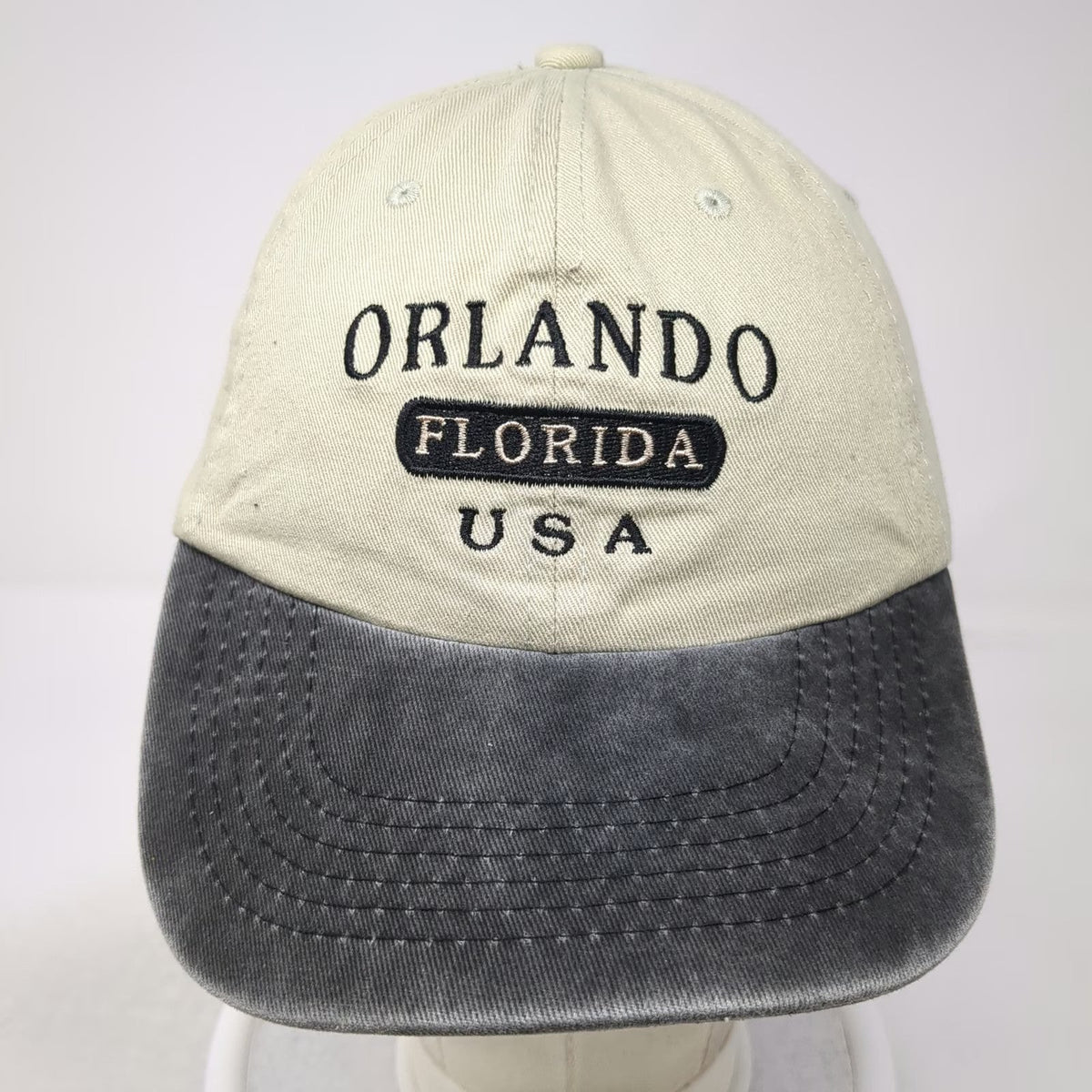 Sunkiss Kap Orlando Florida USA Baseball Cap Hat Beige Gray One Size Strapback