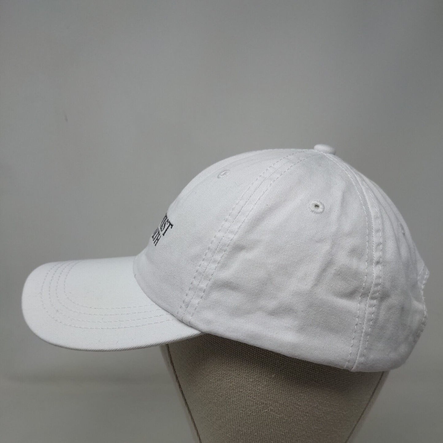 Baptist Health Slideback Hat White OSFA Adjustable Embroidered Logo 6 Panel