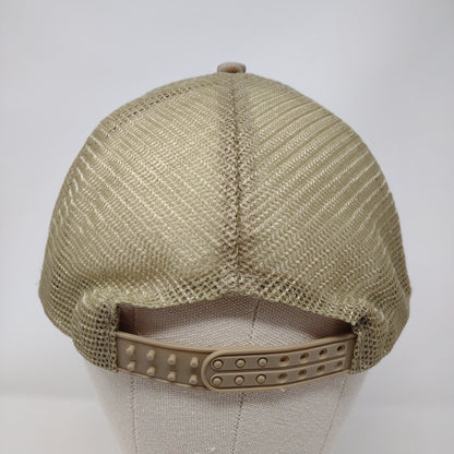 AgriDyne John Deere Snapback Mesh Back Trucker Hat Tan Embroidered Logo