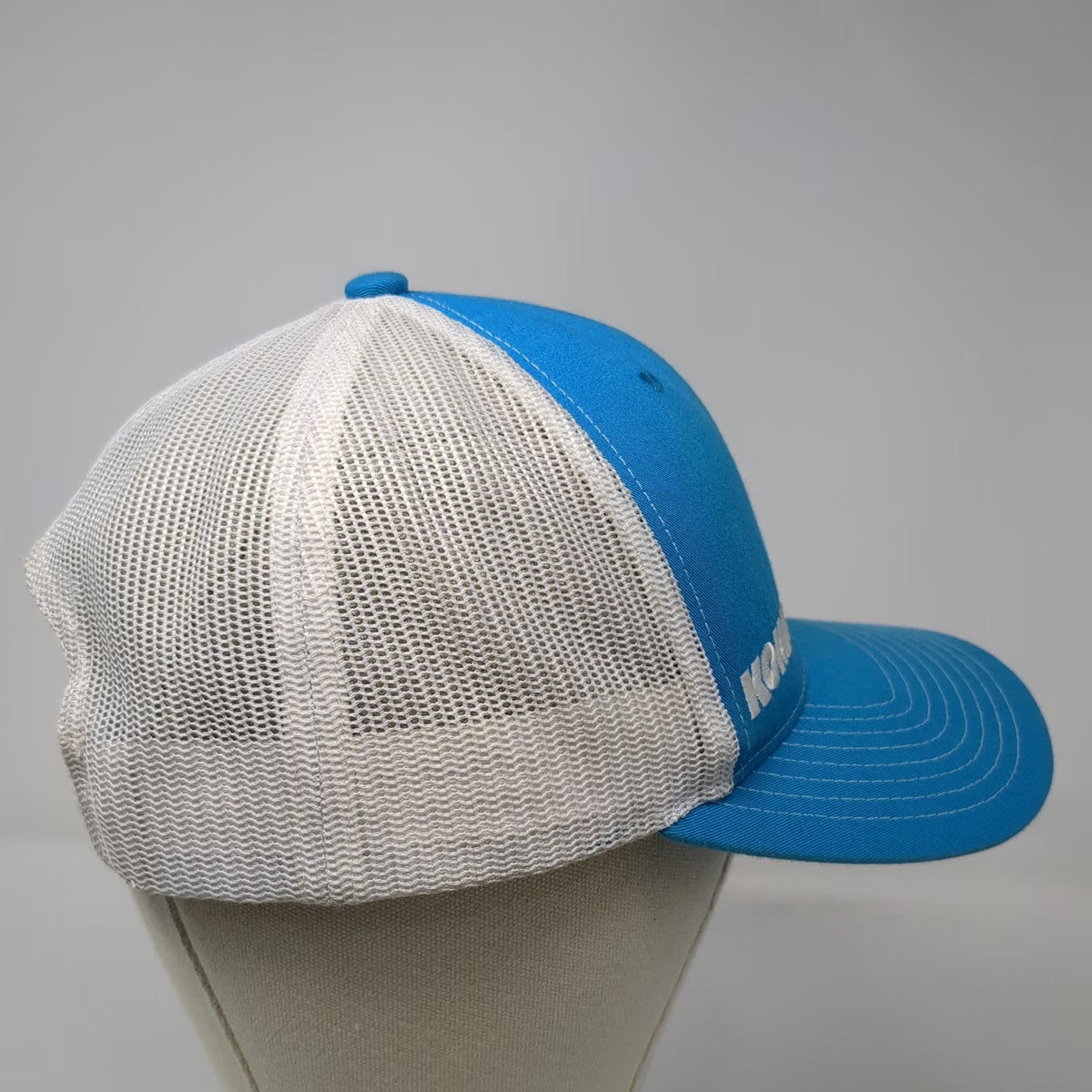 Richardson Trucker Hat Blue One Size Komatsu Embroidered Logo Mesh Back Snapback