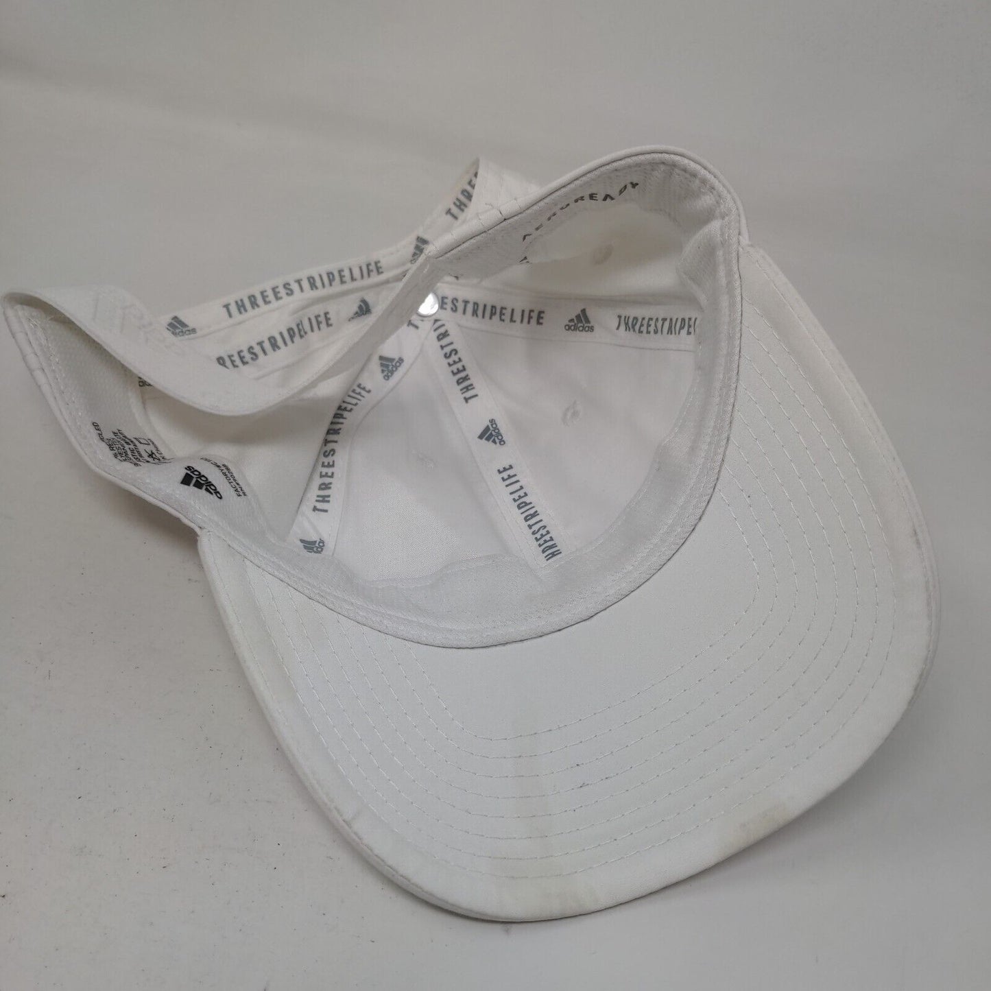 Adidas Fitted Sun Visor Hat White One Size Three Stripe Life Outdoor