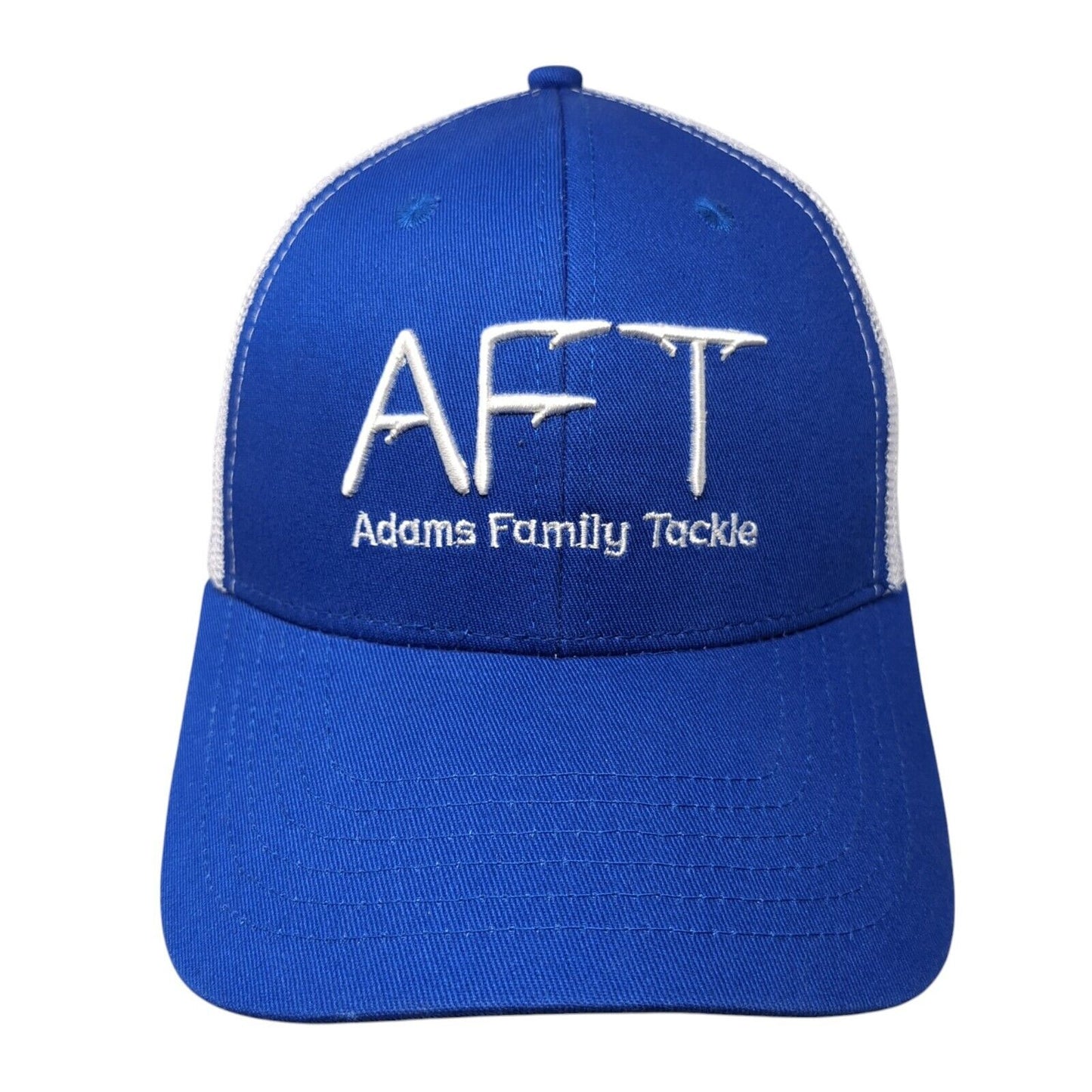 AFT Adams Family Tackle Snapback Trucker Hat Blue One Size Mesh Back