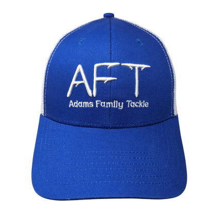 AFT Adams Family Tackle Snapback Trucker Hat Blue One Size Mesh Back