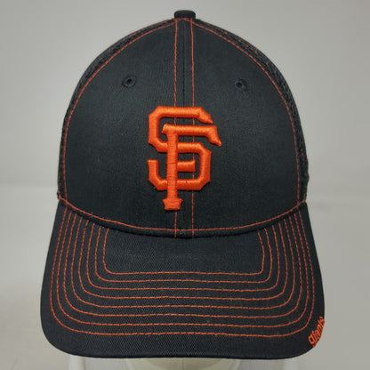 New Era San Francisco Giants MLB Baseball Cap Black Orange M Mesh Back Stretch Fit