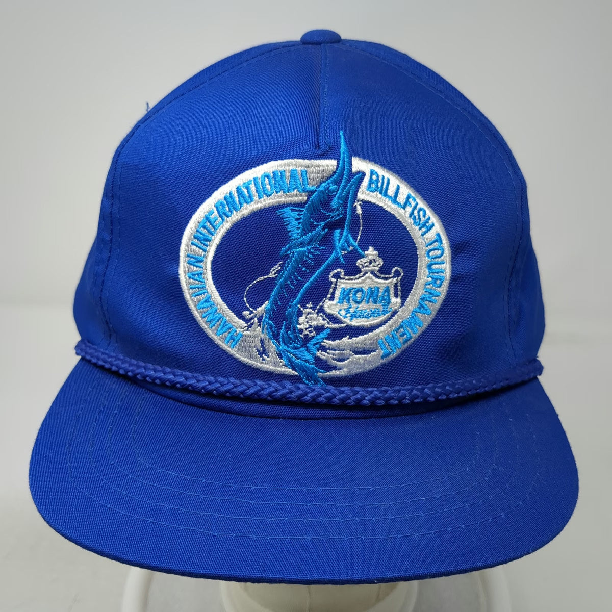 Hawaiian Headwear Trucker Blue OS Billfish Tournament Kona Rope Fishing Hat