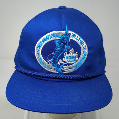 Hawaiian Headwear Trucker Blue OS Billfish Tournament Kona Rope Fishing Hat