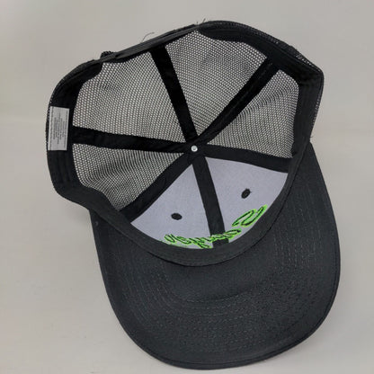 Sawyer 55th Snapback Trucker Hat Black One Size Adjustable Mesh Back 6 Panel