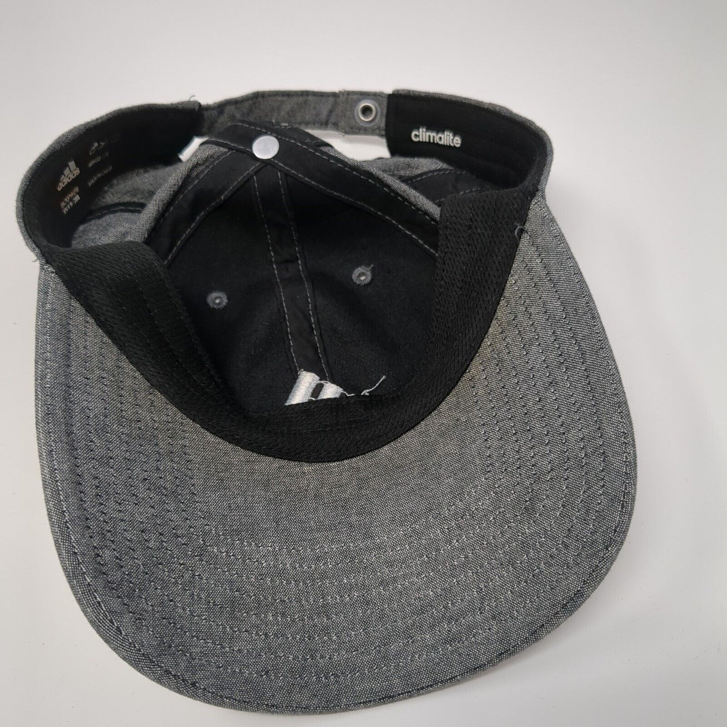 Adidas 3 Stripes Slideback Hat Gray One Size Embroidered Climalite