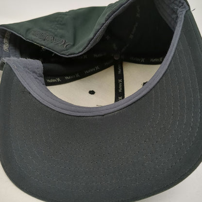 Hurley Baseball Cap Green XL Flexfit Embroidered Logo Polyester Stretch Fit Hat