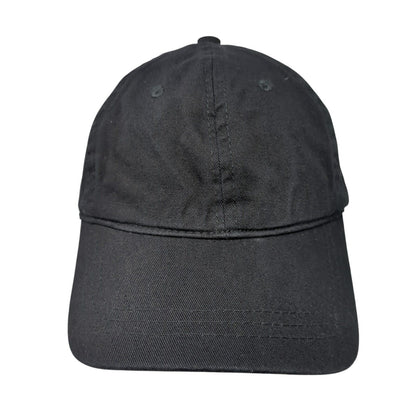 Unbranded Slideback Hat Black One Size Adjustable Solid Blank 6 Panel