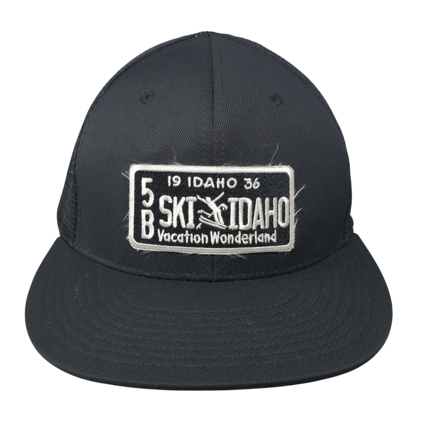 5B Ski Idaho Fitted Mesh Back Trucker Hat Black XL Flexfit Cap America