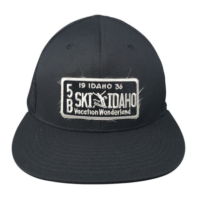 5B Ski Idaho Fitted Mesh Back Trucker Hat Black XL Flexfit Cap America