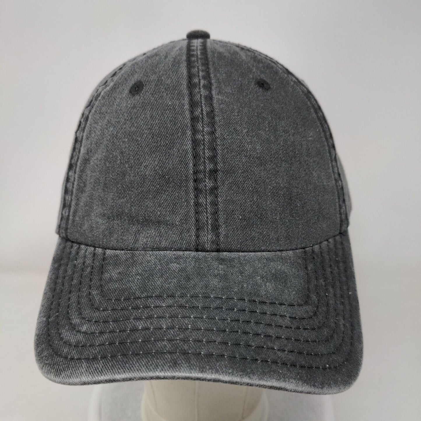 Otto Strapback Hat Gray OSFM Adjustable Vented Holes 6 Panel Blank Cotton
