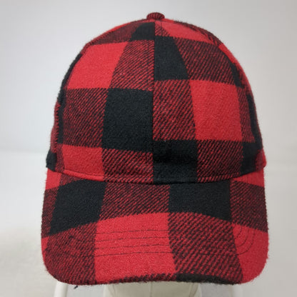 Red Black Buffalo Plaid Baseball Cap One Size Strapback Adjustable Outdoor Hat