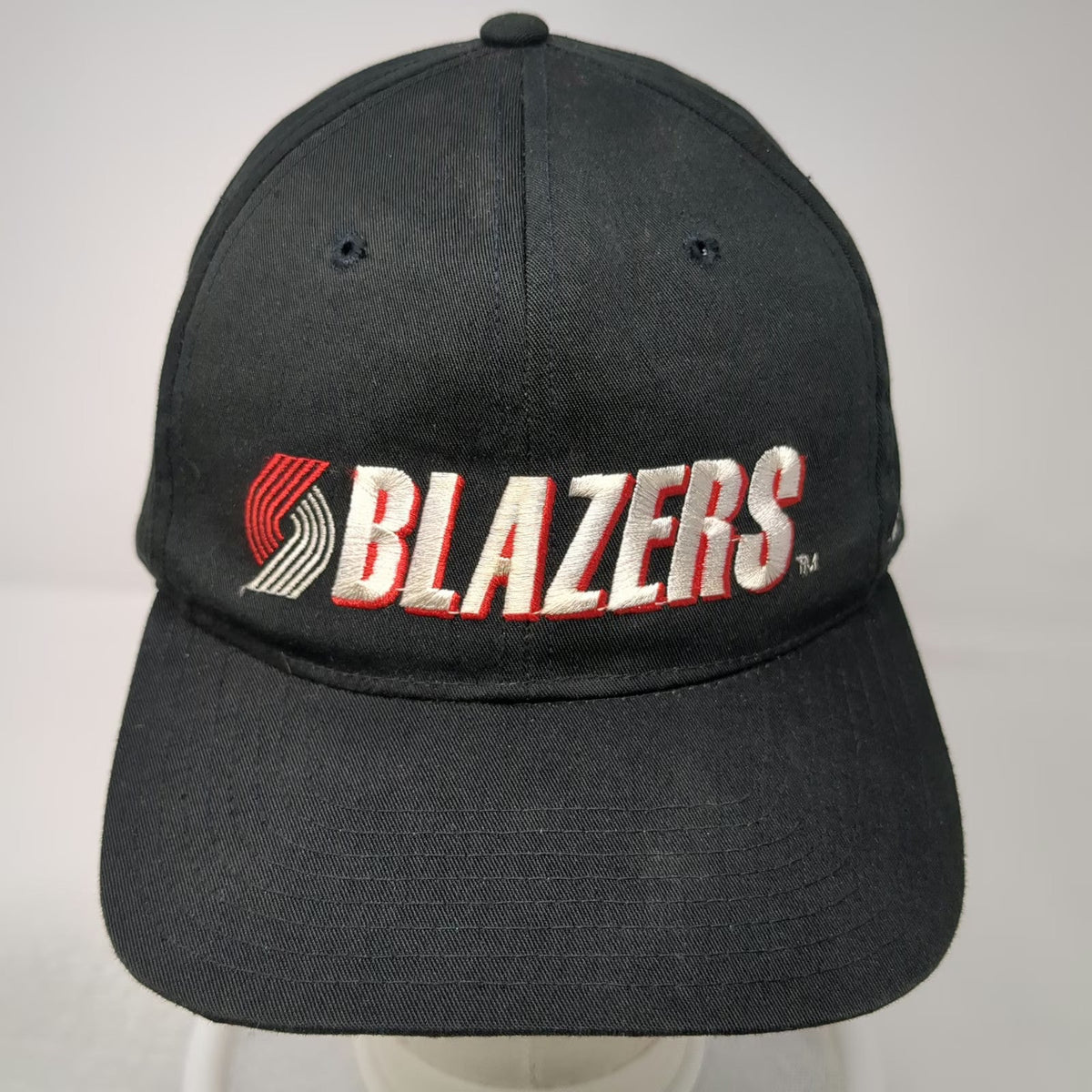 Portland Trail Blazers NBA Black One Size Snapback Hat Big Back Logo Green Brim