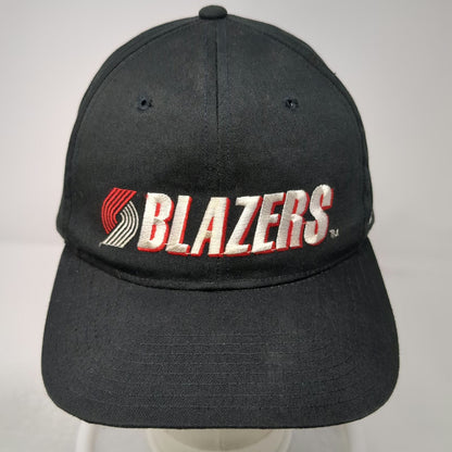 Portland Trail Blazers NBA Black One Size Snapback Hat Big Back Logo Green Brim