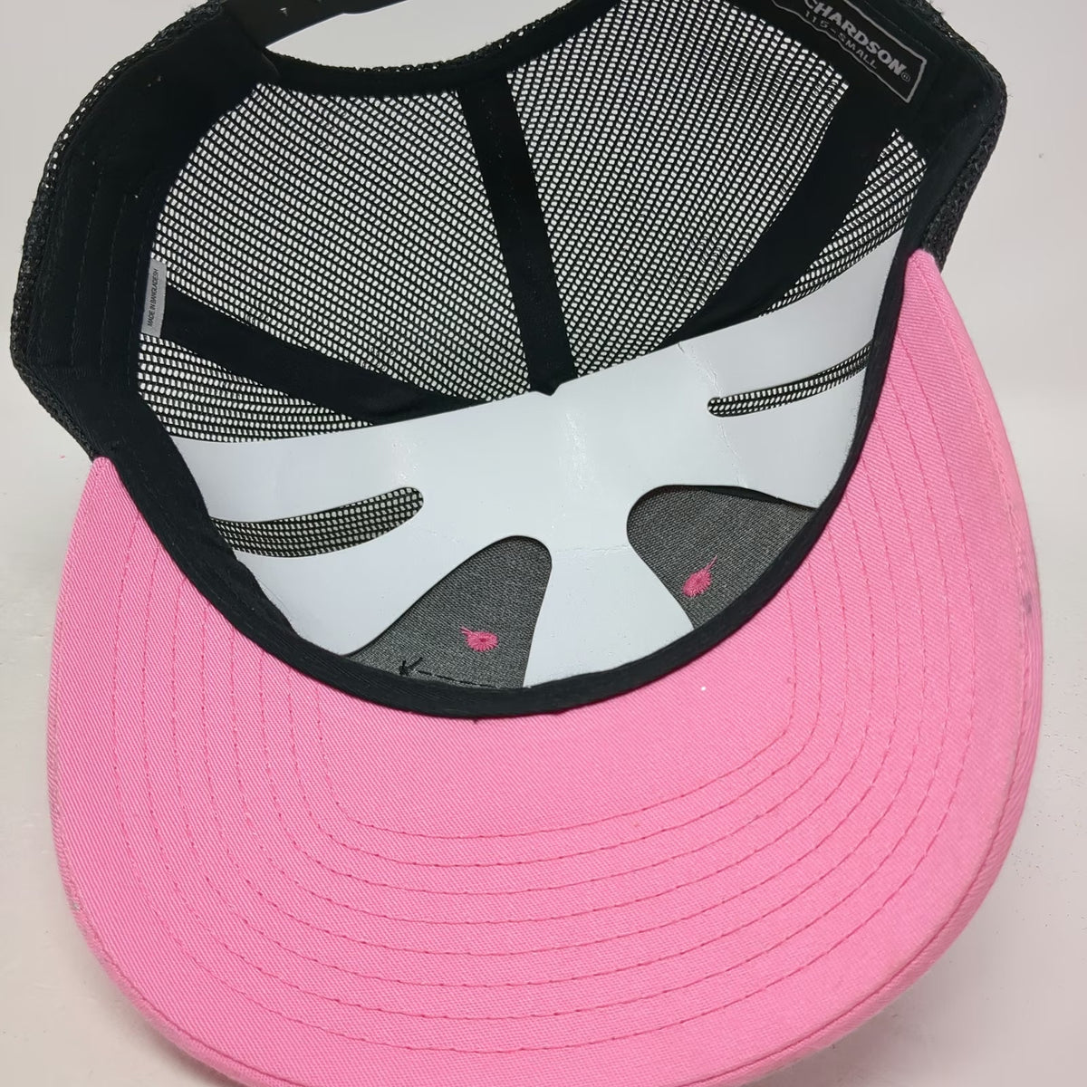 Richardson Trucker Hat Pink S Black American Flag Mesh Snapback 115 Low Pro