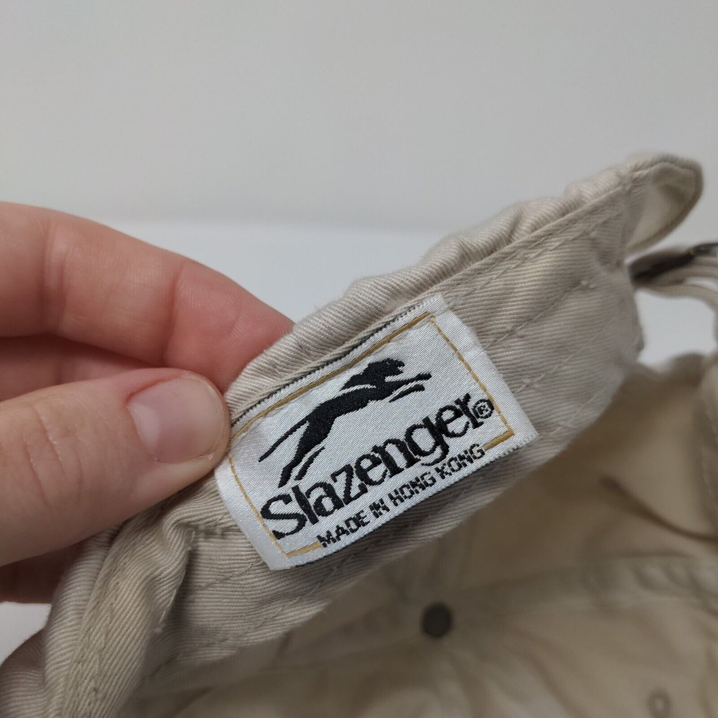 Slazenger Golf Slideback Hat Tan One Size Adjustable Embroidered