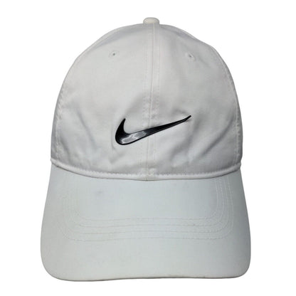 Nike Strapback Hat White OSFM Adjustable Swoosh Logo Heritage86 Dri-Fit