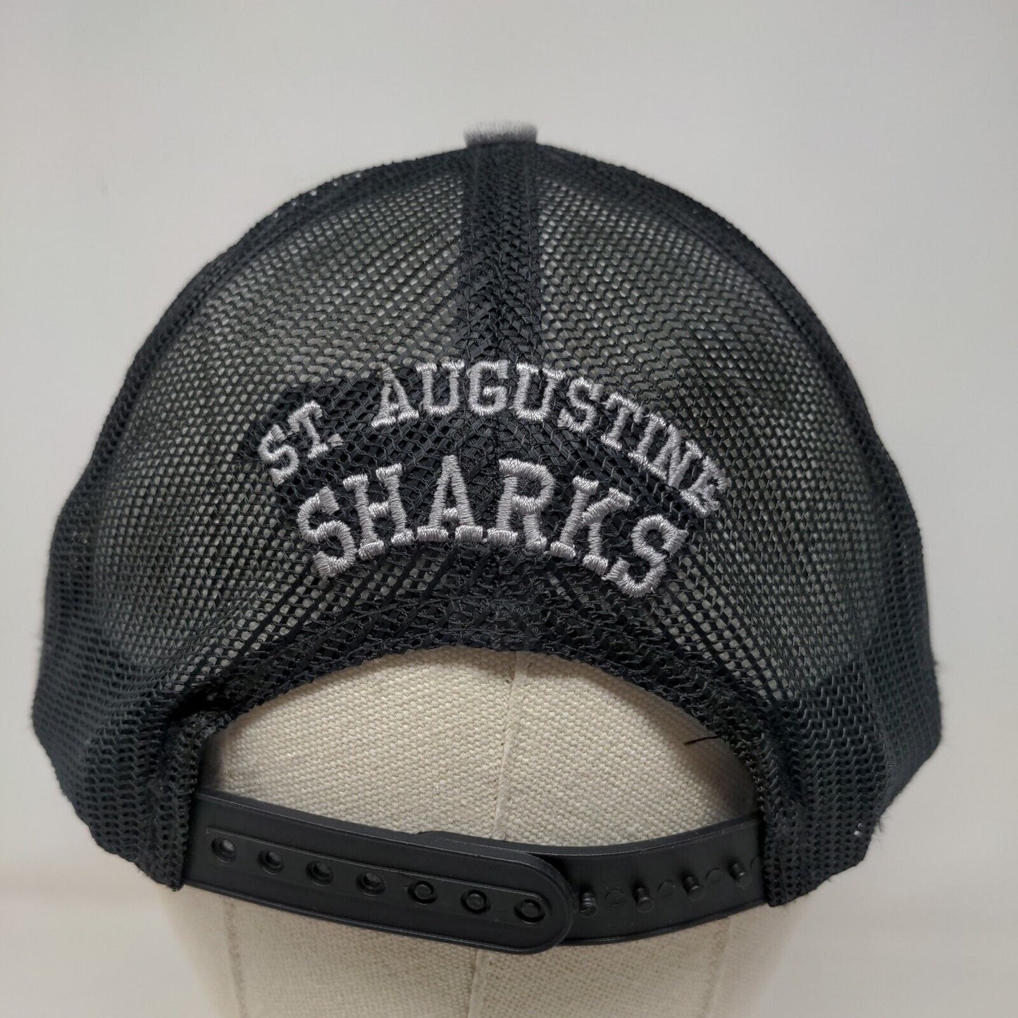 Port Authority Men's Snapback Mesh Back Hat Gray St Augustine Sharks Embroidered