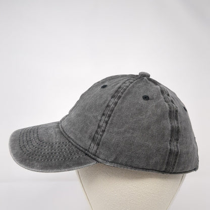 Unbranded Strapback Hat Gray One Size Adjustable Vented Holes 6 Panel Blank