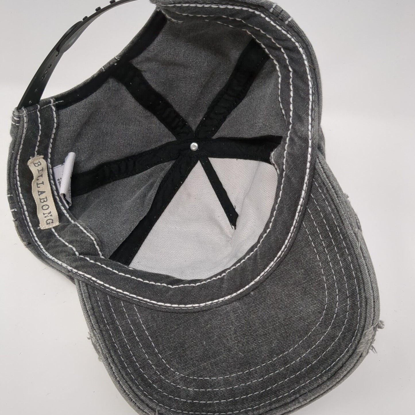 Authentic Billabong 1973 Snapback Hat Gray One Size Adjustable Distressed Cotton