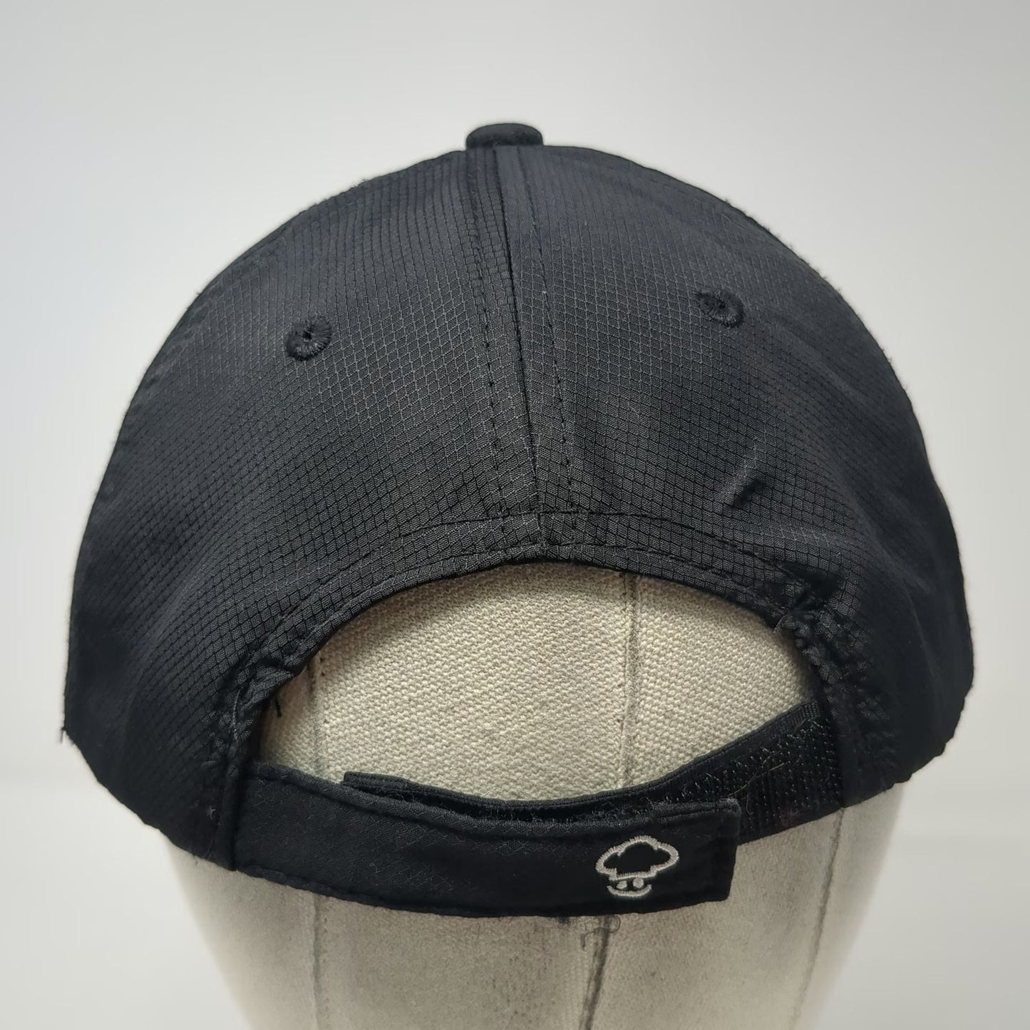 Happy Chef Baseball Cap Black One Size Polyester Ripstop Textured Strapback Hat