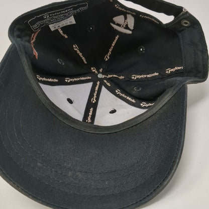 TaylorMade Baseball Cap Black One Size The Club Logo Slideback Cotton Golf Hat