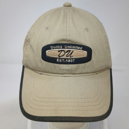 Ducks Unlimited Baseball Cap Beige One Size Contrast Brim Slideback DU Logo Hat