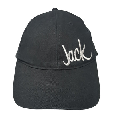 Jack Strapback Hat Black One Size Adjustable Embroidered Solid 6 Panel