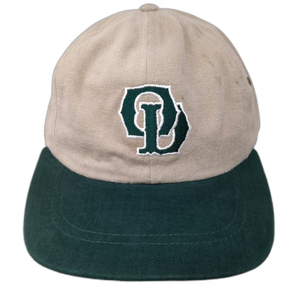 Ibis Headwear Snapback Hat Beige Green One Size Made in USA Two Tone LD Logo
