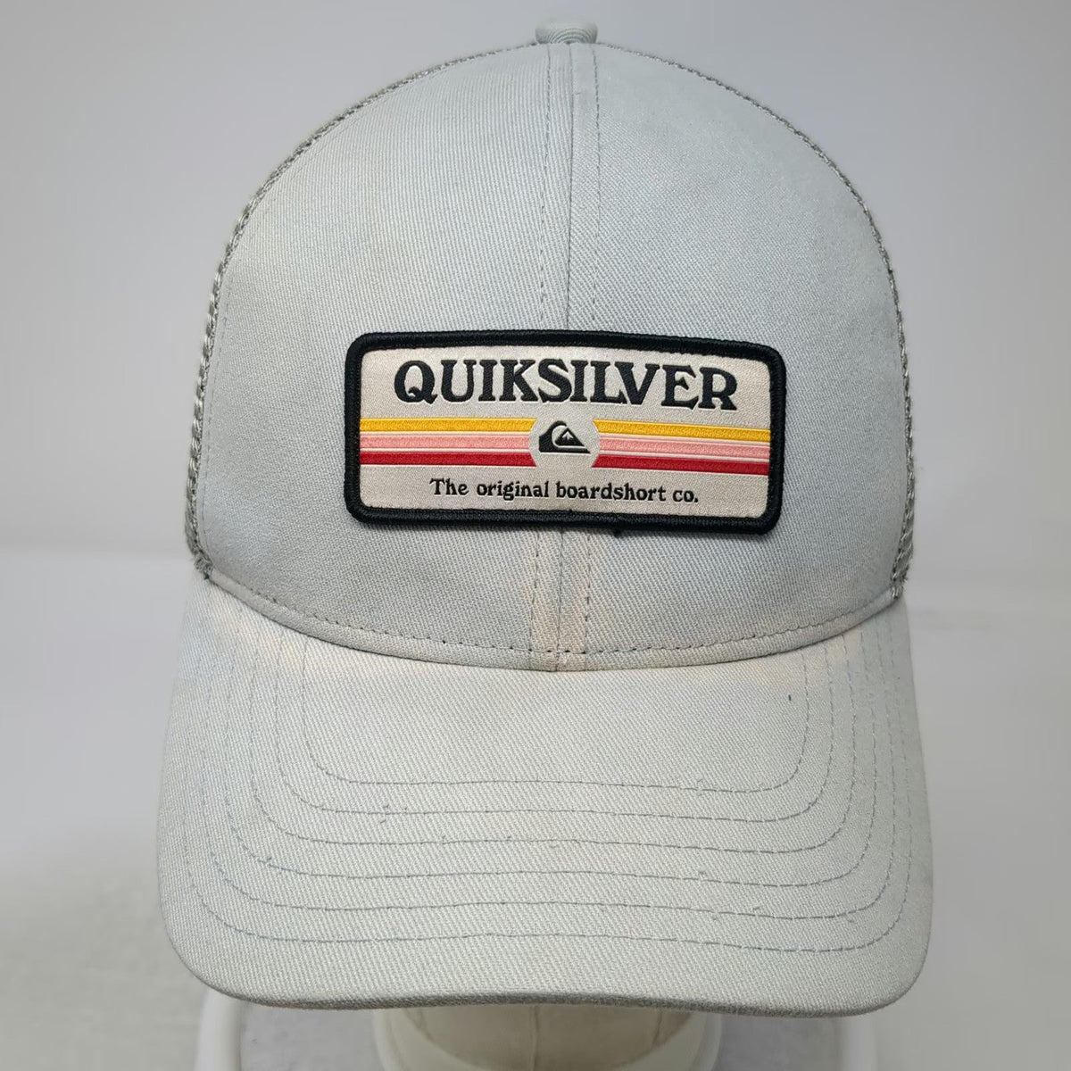 Quiksilver Trucker Hat Gray One Size Mesh Back Snapback Patch Boardshort Co Logo