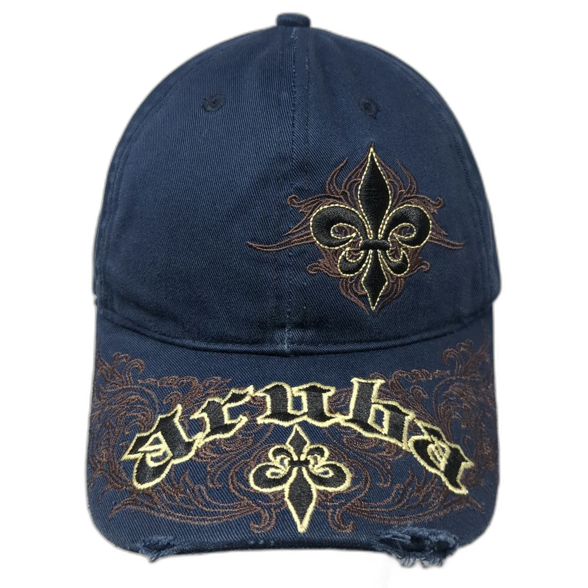 The Duck Company Aruba Fleur-De-Lis Blue One Size Baseball Cap Hat Embroidery