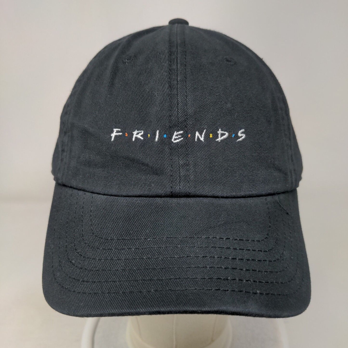 FRIENDS Slideback Trucker Hat Black OSFM Adjustable Embroidered Mesh Back