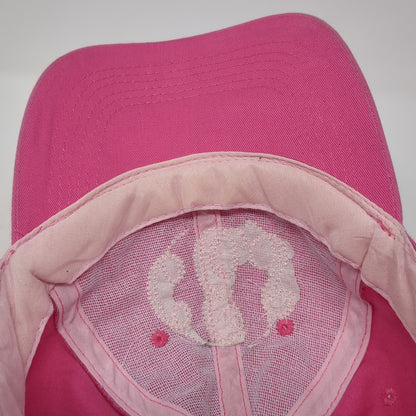CES Monogram Strapback Baseball Cap Pink One Size Adjustable Embroidered 6 Panel