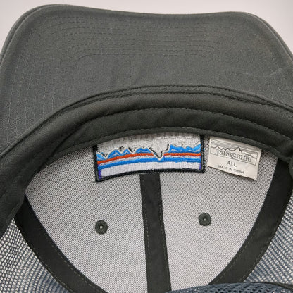 Patagonia Trucker Hat Gray One Size Mesh Back Snapback Mountain Logo Patch