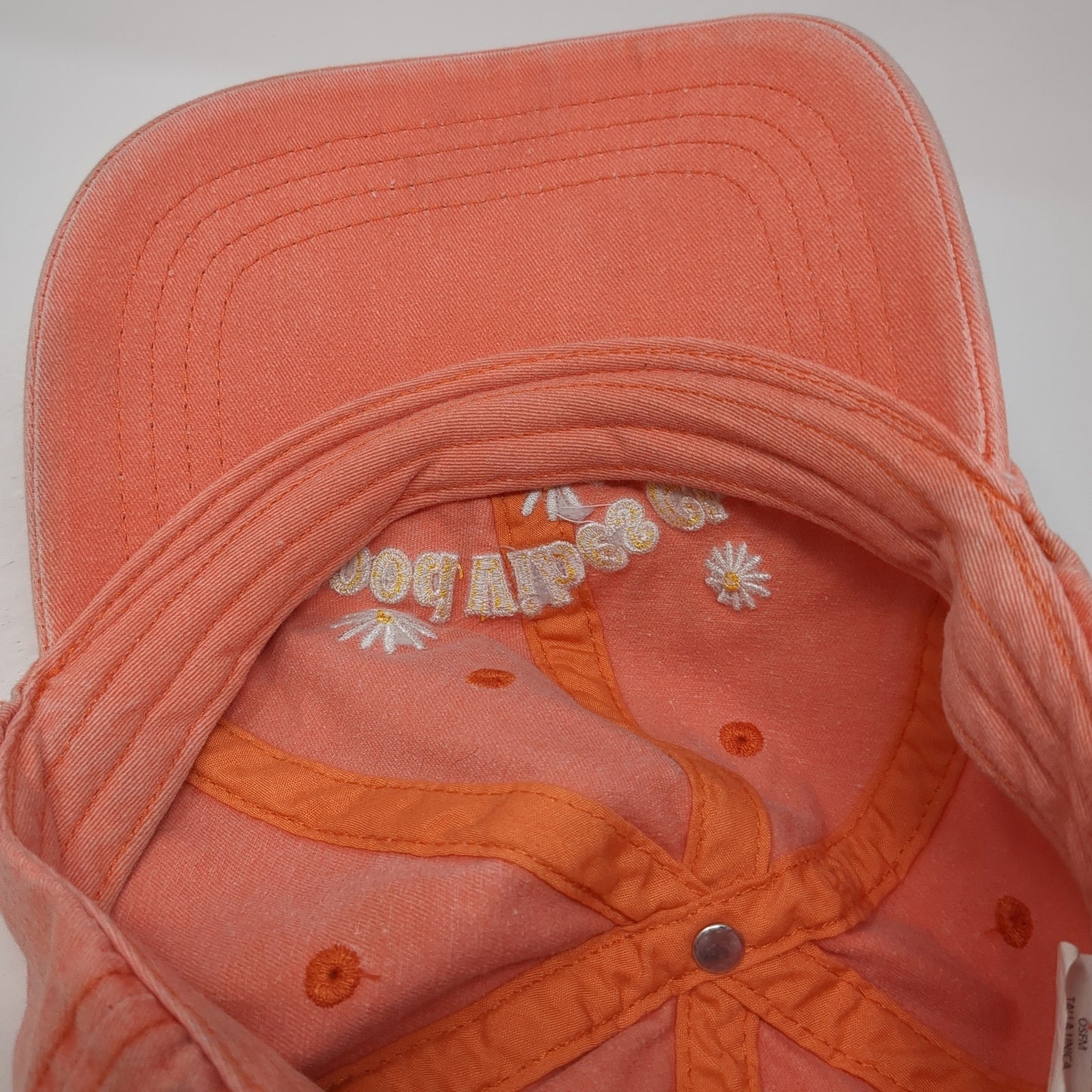 Good Vibes Club Slideback Baseball Cap Orange One Size Adjustable Embroidered