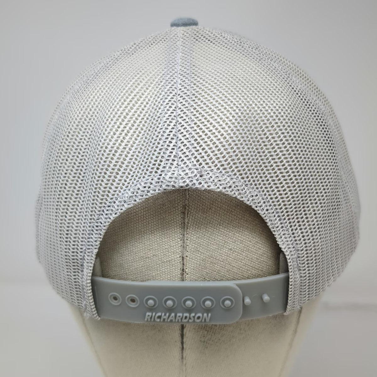Richardson 112 Trucker Hat Gray OSFM Lions Den Real Estate Logo Snapback Mesh