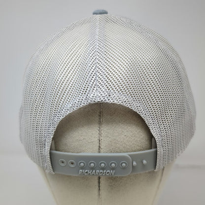 Richardson 112 Trucker Hat Gray OSFM Lions Den Real Estate Logo Snapback Mesh