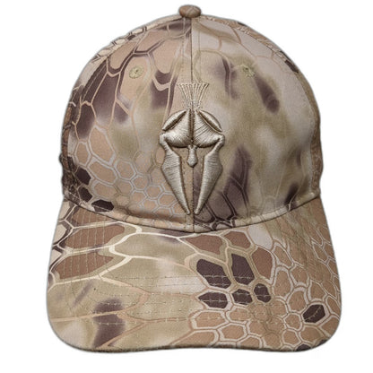 Kryptek Baseball Cap Brown One Size Camo Spartan Logo Strapback Hunting hat