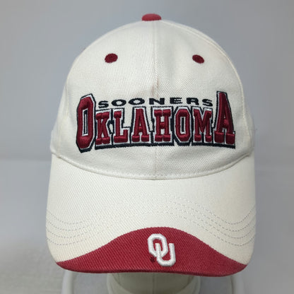 Oklahoma Sooners NCAA Top of the World Cap White One Size Strapback Embroidered